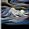 Тетрадь А4 120 л. кл. на гребне тв. обложка "Золотые склоны гор" Многоцветный срез, глянц. ламин.  