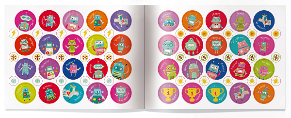 IQ игры с наклейками. Роботы-помощники  4-7 лет