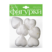 Набор. Пенопластовые фигурки "СЕРДЕЧКИ" 50 мм, 6 шт. 