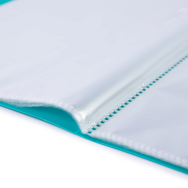 "Лео"   "Расти"  Папка-портфолио дошкольника с файлами 20л. A4 700 мкм 15 мм  песок бирюзовый 