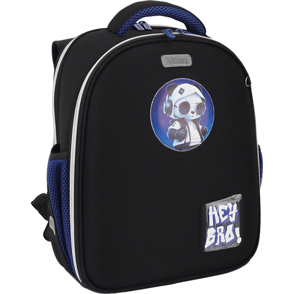 Рюкзак "deVENTE. Junior. Hey Bro" школьный жесткий 35x27x13 см (14 л) вес 800 г, плотный износостойкий полиэстер с водоотталкивающей пропиткой, 2 отделения (одно отделение на молнии с разделителями для учебников и органайзером, другое отделение на мо