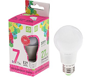 Лампа светодиодная 7Вт цоколь Е27, груша, нейтральный белый свет