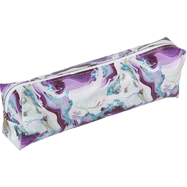 Пенал "Attomex. Marble" 20x7x3,5 см прямоугольный, износостойкая искусственная кожа с рисунком, отделение на молнии, прямоугольной формы для 50 предметов, ассорти 2 дизайна, полноцветная печать