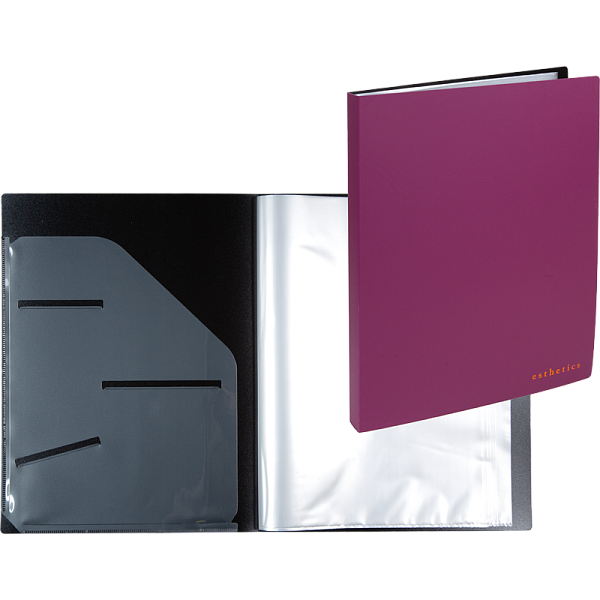 Папка 40ф А4 "deVENTE. Esthetics" полипропилен 700 мкм, бургунди, фактура "soft-touch" вкладыши 30 мкм, внутренний карман 160 мкм, индивидуальная упаковка, A4 (235x310x25 мм) 