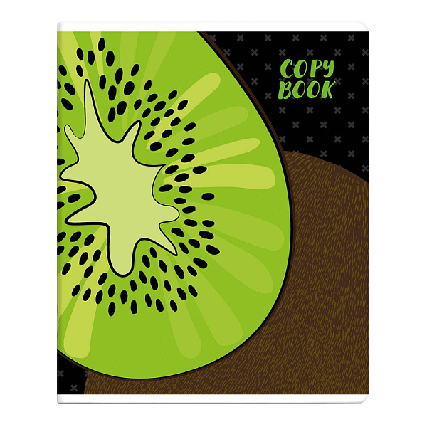 Тетрадь 48 л. кл. "ТРОПИЧЕСКИЕ ФРУКТЫ" мягкий переплёт (2 скобы), мелованный картон 190 г/м², ламинация "софт-тач" вельвет Упаковка Ассорти/ 