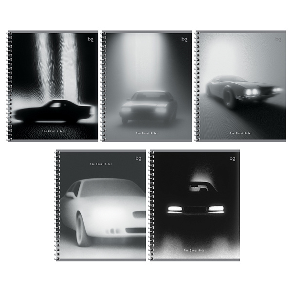 Тетрадь А5 96 листов в клетку на гребне, BG "Призрачный гонщик", обложка мелованный картон, матовая ламинация, 60 г/м2