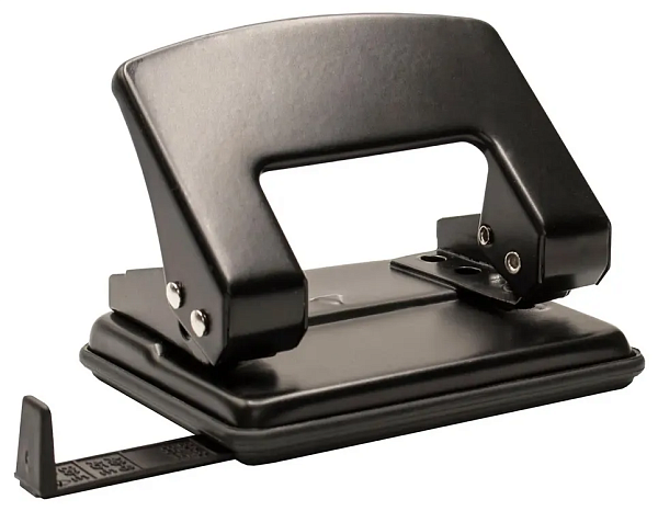 Дырокол на 20 л. BURO  металл ассорти отв.:2 с линейкой