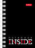 Записная книжка А7 40 л. кл. на гребне "INSIDE" 67х102мм 