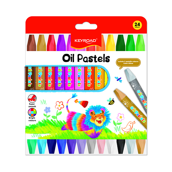 Пастель масляная KEYROAD 24 цв. картонный футляр