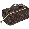 Пенал-косметичка "deVENTE. Monogram" 24x12x12 см, прямоугольный для 150 пр. на молнии, коричневый, внутренние карманы и отделения, со складной ручкой для переноски, искусственная кожа до -40C с антивандальной фактурой, с подкладом из эко кожи, 