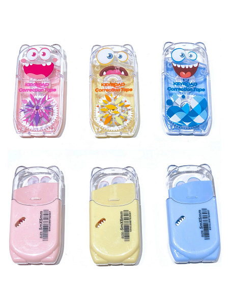 Корректир. лента 5мм х 5м KEYROAD Mini ассорти, в дисплее,