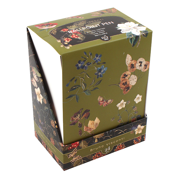 Ручка шариковая 0,5 мм "ArtClick. Flora.Black night. СИНЯЯ, 3 вида