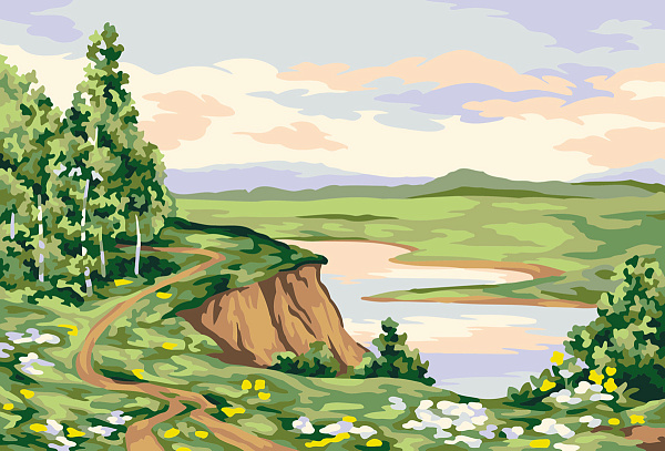 Картина по номерам 30*20 "Родные берега" "ФРЕЯ"