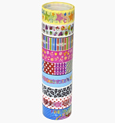 Клейкая лента декоративная "deVENTE" цветная, полипропиленовая основа 40 мкм, 15 ммx5 м, пластиковая втулка, в пластиковом блистере, цвет ассорти, микс дизайнов