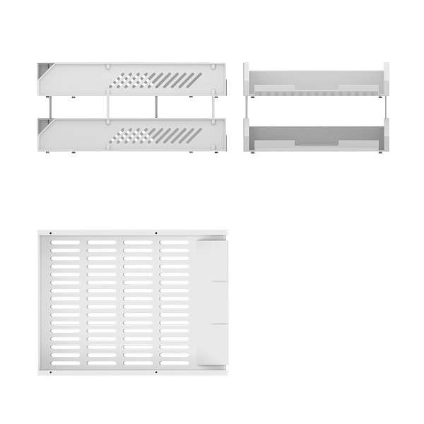 Набор из 2 пластиковых лотков на металлических стержнях ErichKrause® Classic, белый