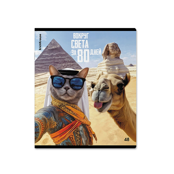 Тетрадь 48 листов в клетку "CatVoyage", глянцевая ламинация ErichKrause  _MIX-PACK 