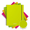 Тетрадь А5+ 80 л. кл. пластиковая обложка на спирали ErichKrause Neon, ассорти, на резинке