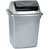 Корзина для бумаг 12 литров, Стамм, пластик, цельная, серый 