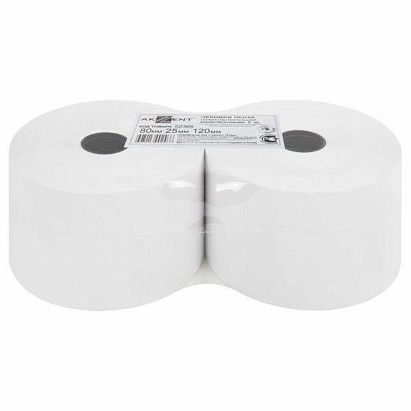 Чековая лента ТЕРМОБУМАГА 80 мм (диаметр 120 мм, длина 150 м, втулка 26 мм), слой наружу (уп. 2 шт.)