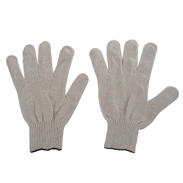 Перчатки х/б БЕЗ ПВХ 5 нитей (10 пар) белые р-р 9