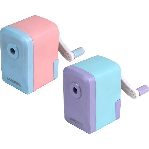 Точилка д/каранд. механическая "deVENTE" 9x4,8x7,8 см, 1 отв. с контейнером, ассорти 2 цвета, пластмассовая, в пластиковой коробке, индивидуальная маркировка