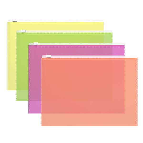 Папка на молнии А4 ZIP-пакет ErichKrause® Fizzy Neon ассорти 