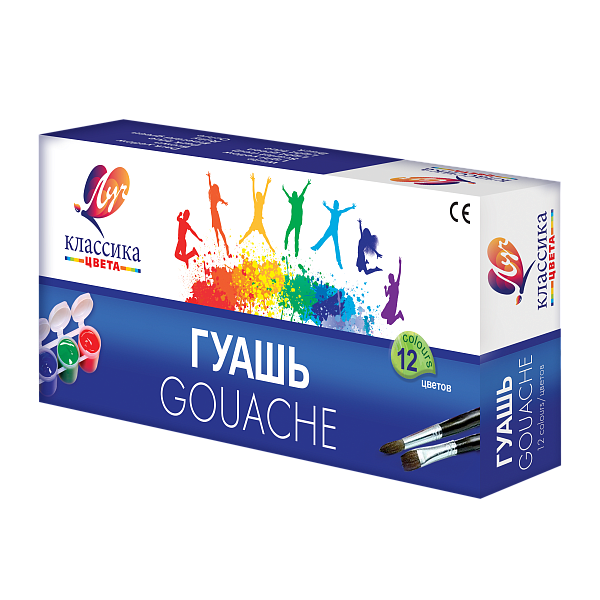 Гуашь 12 цв. 20 мл. Луч "Классика'' блок-тара 