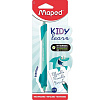 Ручка шариковая со стираемыми чернилами Maped KIDY LEARN SHARK СИНЯЯ 0,7 мм, с ластиком, с тренажером для постановки письма,  с возможностью перезарядки картриджа, цвет корпуса бирюзовый, в блистере