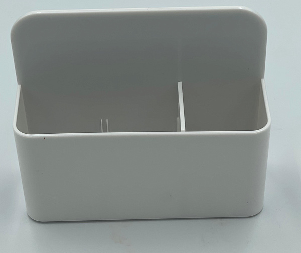 Магнитная универсальная подставка для маркеров и губок "Двойная"белого цвета 4х12х10см