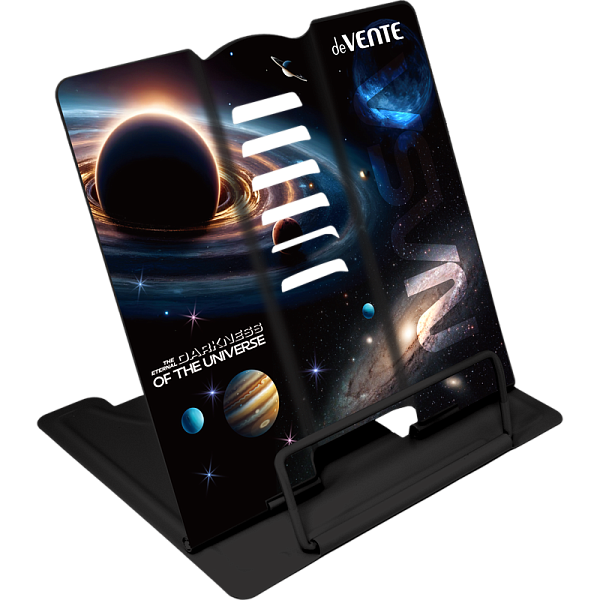 Подставка для учебников и книг "deVENTE. Darkness of the Universe" 15,4x15,2 см, металлическая окрашенная, вес 235 г, с противоскользящими ножками, с полноцветным рисунком, в пластиковом пакете с европодвесом
