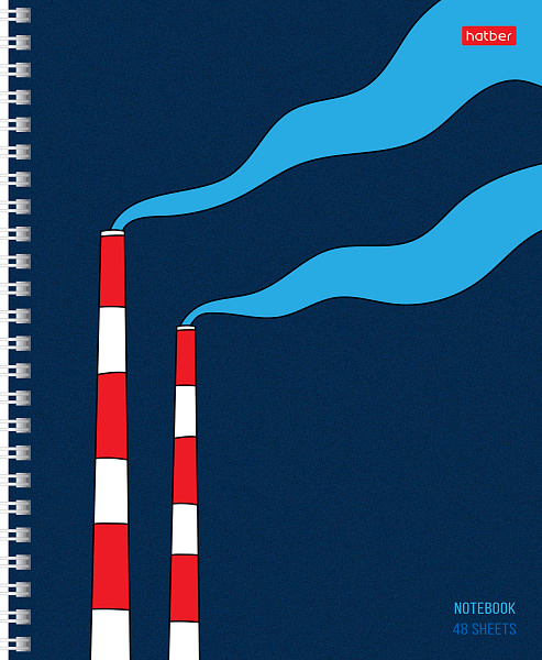 Тетрадь 48 л. кл. на гребне "За окном" выб лак 4 диз.в блоке