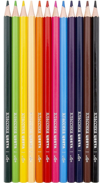 Карандаши 12 цв. Луч "Классика" шестигранные с точилкой (тубус)