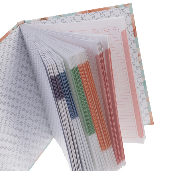 Бизнес-блокнот А5 80 л. кл. тв.переплет "Floral" 167х216мм 5-цв. блок запечат. форзац мат.ламин.