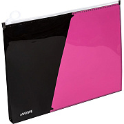 Папка на молнии с карманом "deVENTE. Monochrome" A4 розовая, полипропилен 180 мкм, с расширением 25 мм, с карманом, глянцевая