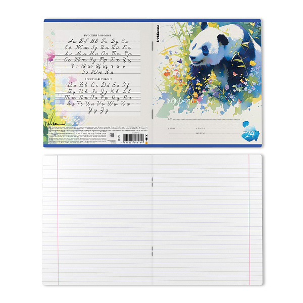 Тетрадь 24 листа в линию "Flower Panda" ErichKrause (в плёнке по 10 шт.)_MIX-PACK