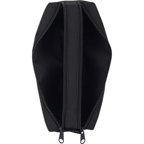 Пенал "deVENTE. Introvert" 21x6x6 см, плотный износостойкий полиэстер с водоотталкивающей пропиткой, 2 отделения на молнии, прямоугольный для 40 предметов, черный