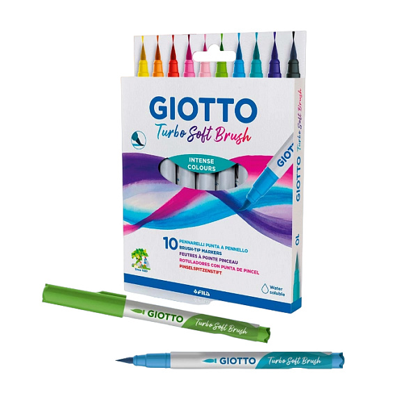 Фломастеры - кисточка 10 цв. "Giotto" TURBO SOFT BRUSH