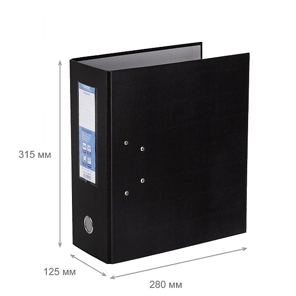 Папка-регистратор 125 мм "Expert Complete" PVC Classic A4 арочный механ. лён черный 251540