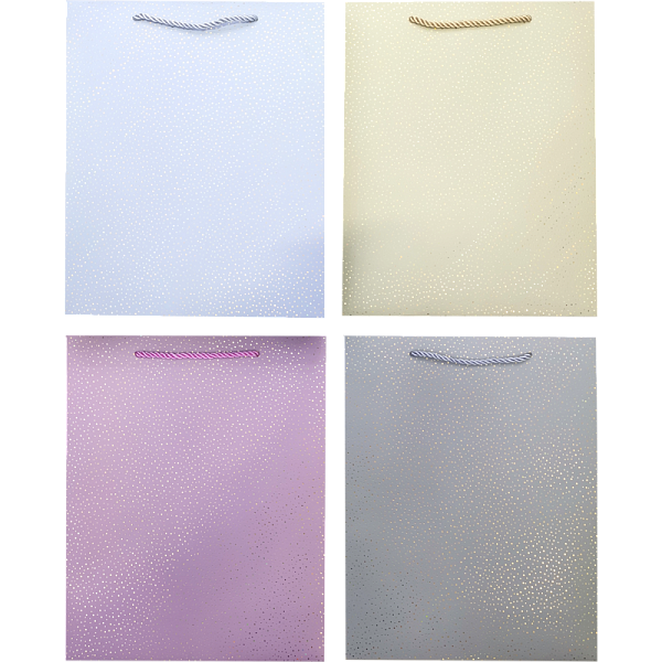 Пакет подарочный бумажный "deVENTE. Pastel Pattern" вертикальный, 18x23x8 см, горячее тиснение, бумага 210 г/м², ассорти 4 дизайна
