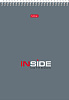 Блокнот А5 80 л. кл. на гребне "INSIDE",обл. мел.картон УФ-лак жесткая подложка,