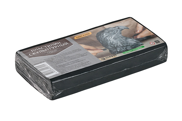 Пластилин скульптурный 500 г. "Глобус" серый 