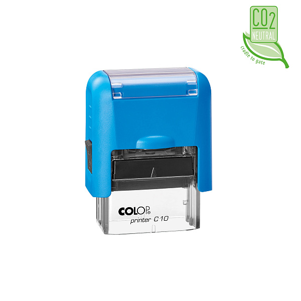 Оснастка для штампа автоматическая пластиковая PRINTER С10 blue, 10х27 мм, корпус синий, максимум 3 строки 