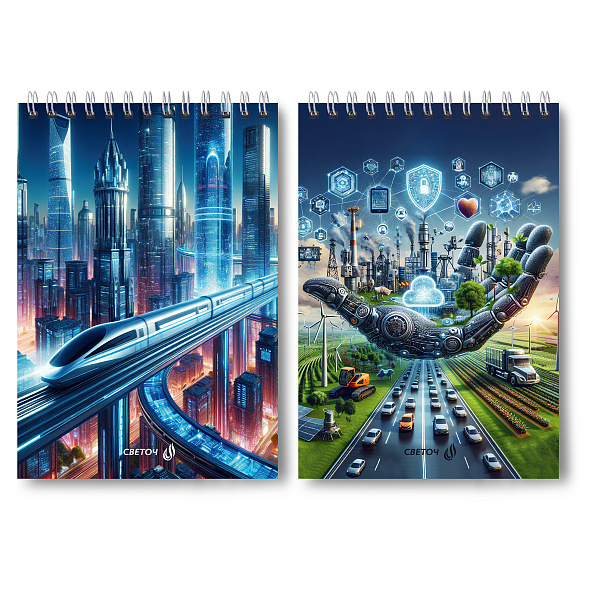 Блокнот А5 40 л. кл. на гребне "Взгляд в будущее" 01267  "Светоч"