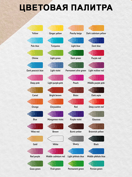 Карандаши 48 цв. ACMELIAE Blackwood Artmate в металлическом футляре