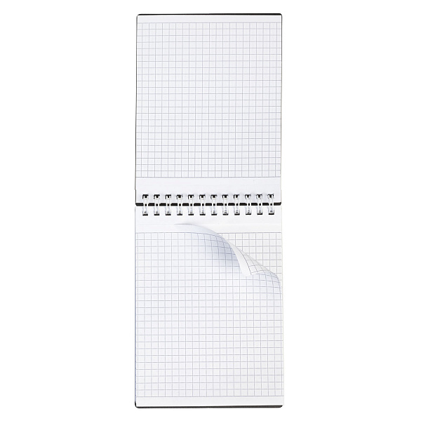 Блокнот А6 80 л. кл. Пластиковая обложка на гребне VELVET Черный