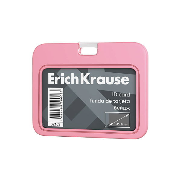 Бейдж горизонтальный ErichKrause силиконовый, вставка 85х54, ассорти, в пакете