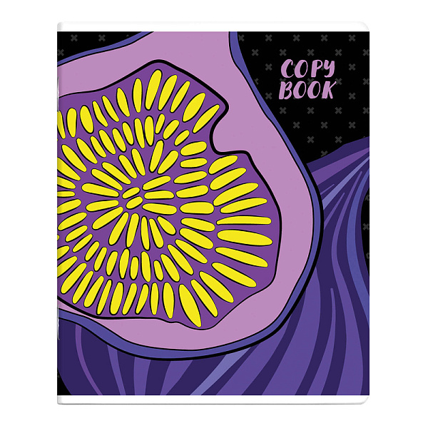 Тетрадь 48 л. кл. "ТРОПИЧЕСКИЕ ФРУКТЫ" мягкий переплёт (2 скобы), мелованный картон 190 г/м², ламинация "софт-тач" вельвет Упаковка Ассорти/ 