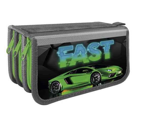 Пенал 3секц. д/мал. 190*105 "БЫСТРОЕ АВТО" печать на фольге