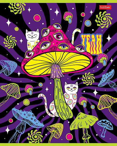 Тетрадь 48 л. кл. "Яркий вайб" 65г/кв.м 5 диз.в блоке скругл.углы 