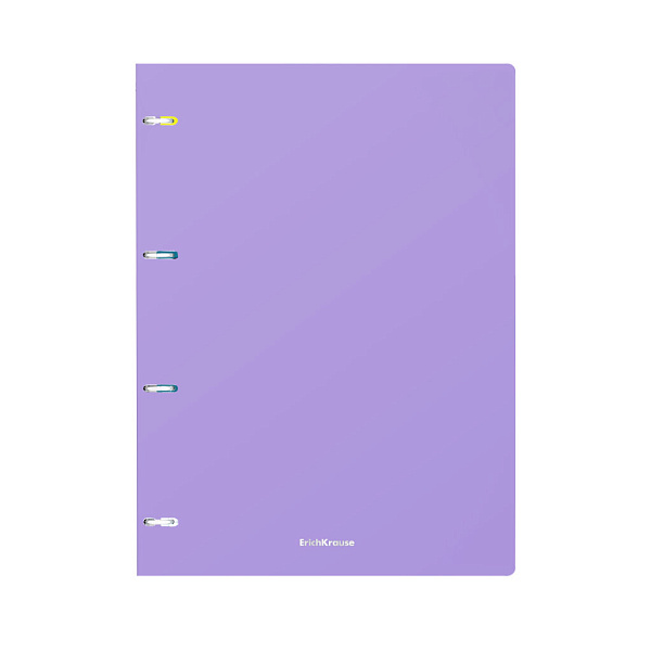 Тетрадь А4 80 л. кл. пластиковая обложка на кольцах ErichKrause Pastel, ассорти